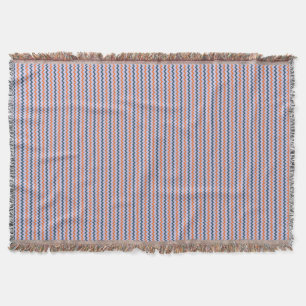 Chevron pattern dark blue orange and lilac throw blanket