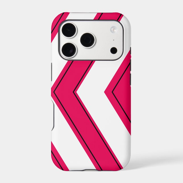 Chevron Pattern Design in Red and White (Back)