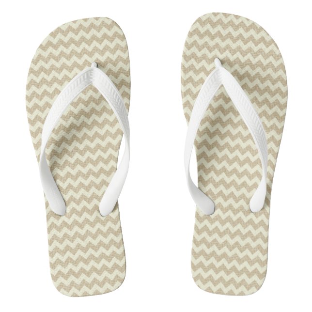 Chevron Pattern Flip Flops (Footbed)