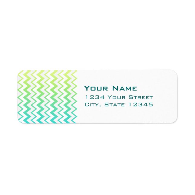 Chevron pattern green teal aqua ombre elegant (Front)
