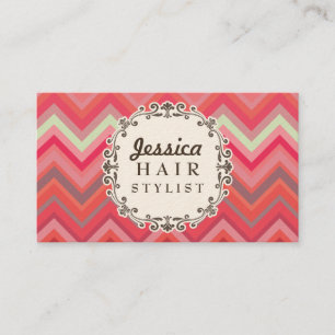 Chevron Pattern Hair Stylist Appointment Cards