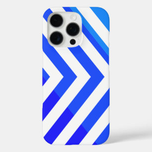 Chevron Pattern in Blue and White iPhone 16 Pro Case