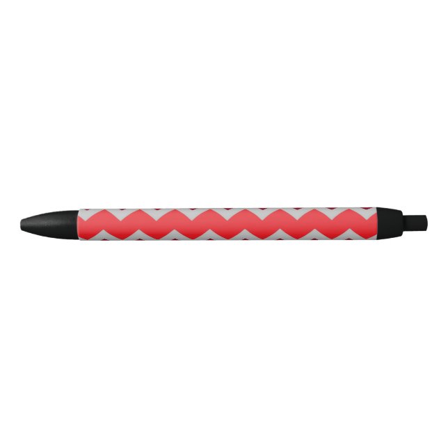 Chevron pattern in shades of red black ink pen (Front)