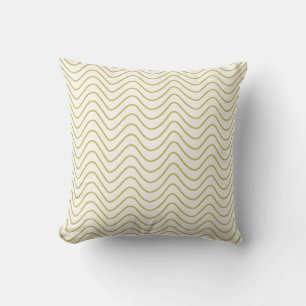 Chevron Pattern Lime Green on Cream White Zigzag Cushion