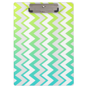 Chevron pattern lime green teal aqua ombre elegant clipboard