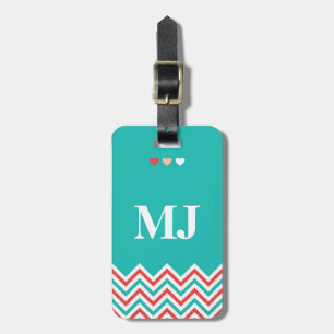 Chevron Pattern Luggage Tag with Funny Quotes