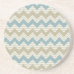 Chevron pattern on linen texture coaster