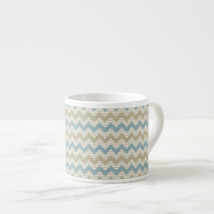 Chevron pattern on linen texture espresso cup
