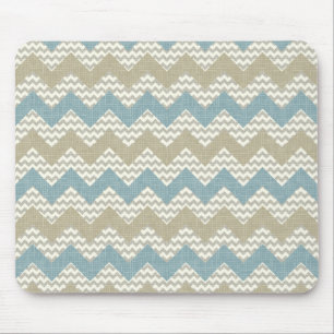Chevron pattern on linen texture mouse mat