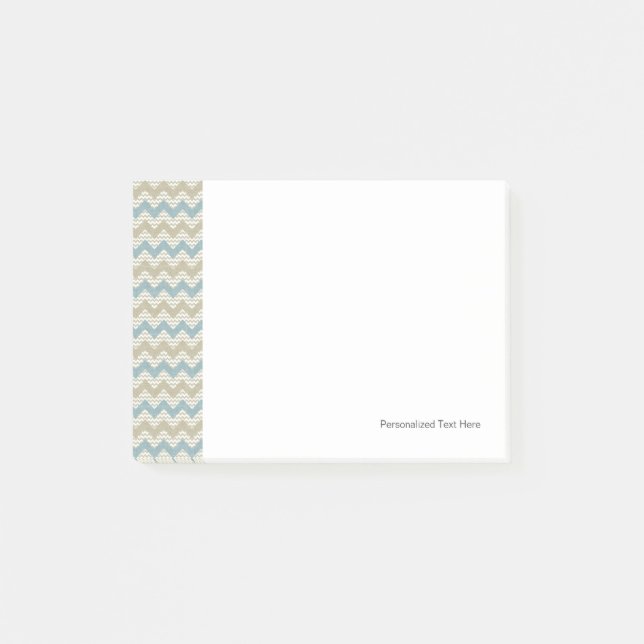 Chevron pattern on linen texture post-it notes (Front)
