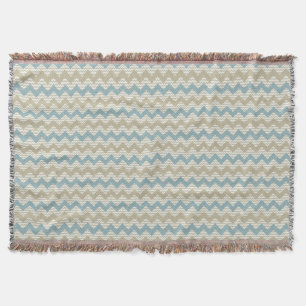 Chevron pattern on linen texture throw blanket