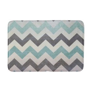 Chevron Pattern On Metal Texture by Shirley Taylor Bath Mat