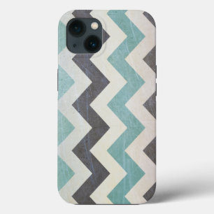 Chevron Pattern On Metal Texture by Shirley Taylor iPhone 13 Case
