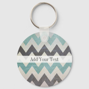 Chevron Pattern On Metal Texture by Shirley Taylor Key Ring