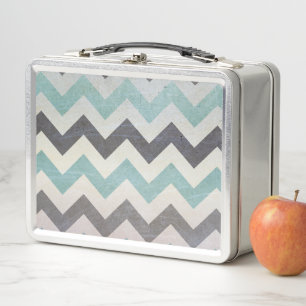 Chevron Pattern On Metal Texture by Shirley Taylor Lunch Box