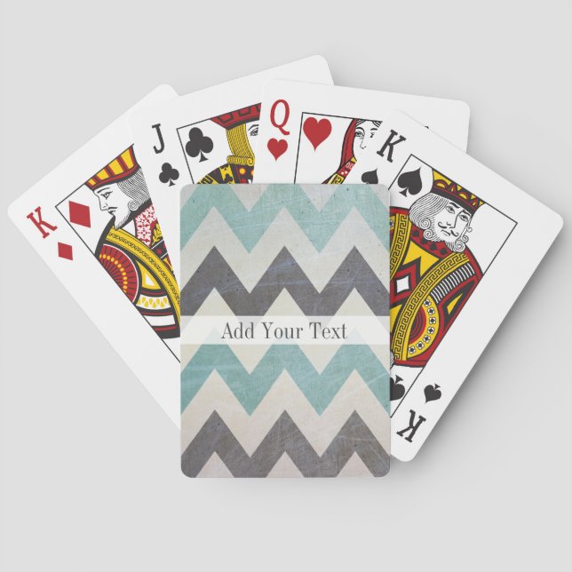 Chevron Pattern On Metal Texture by Shirley Taylor Playing Cards (Back)