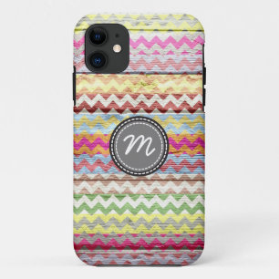 Chevron pattern on vintage wood #6 iPhone 11 case