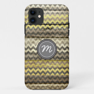 Chevron pattern on vintage wood #9 iPhone 11 case