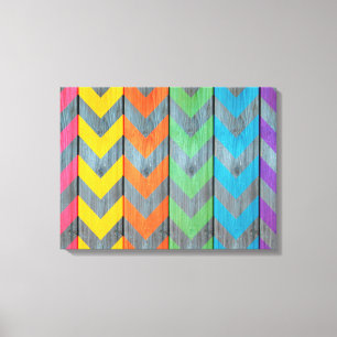 Chevron Pattern On Wood Texture by Shirley Taylor Canvas Print