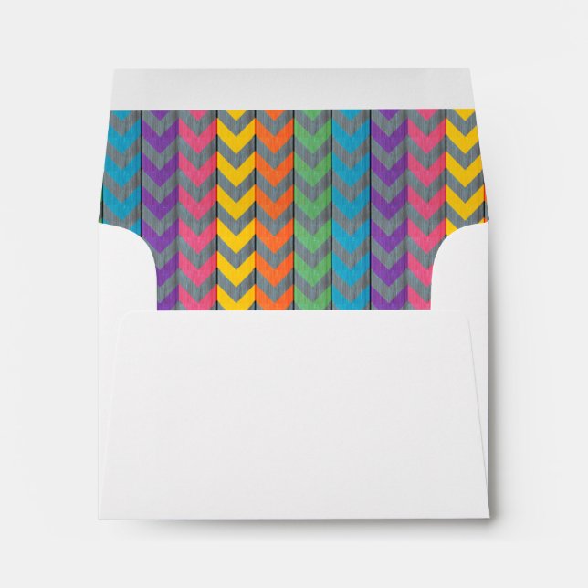Chevron Pattern On Wood Texture by Shirley Taylor Envelope (Back (Bottom))
