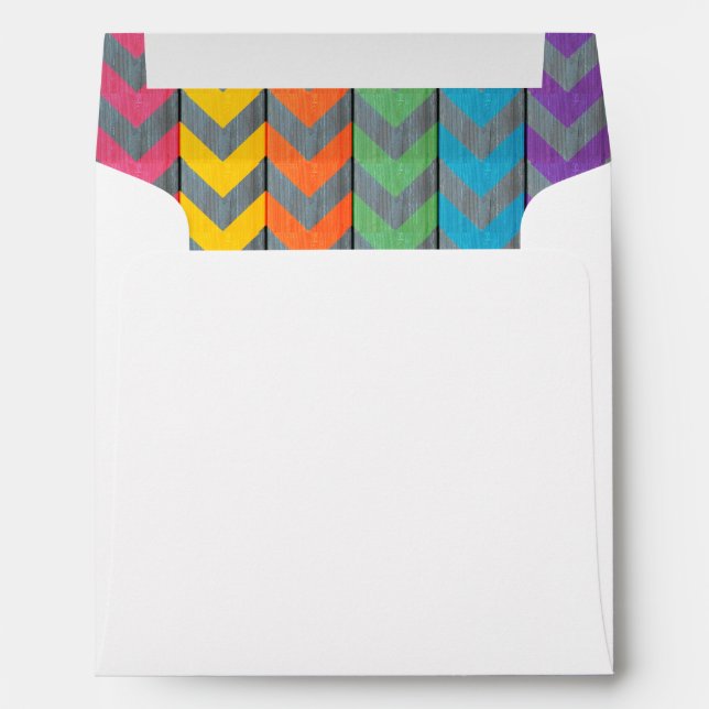 Chevron Pattern On Wood Texture by Shirley Taylor Envelopes (Back (Bottom))
