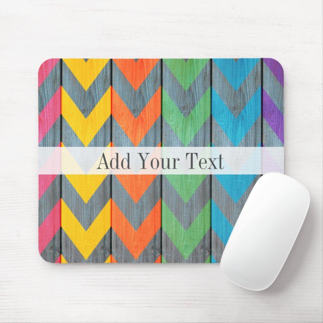 Chevron Pattern On Wood Texture by Shirley Taylor Mouse Mat (With Mouse)