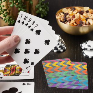 Chevron Pattern On Wood Texture by Shirley Taylor Playing Cards