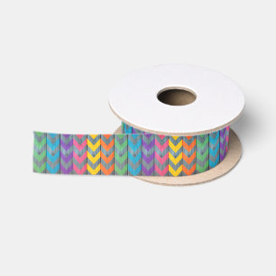 Chevron Pattern On Wood Texture by Shirley Taylor Satin Ribbon