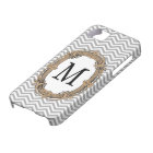 Chevron Pattern, Ornate Framed Monogram