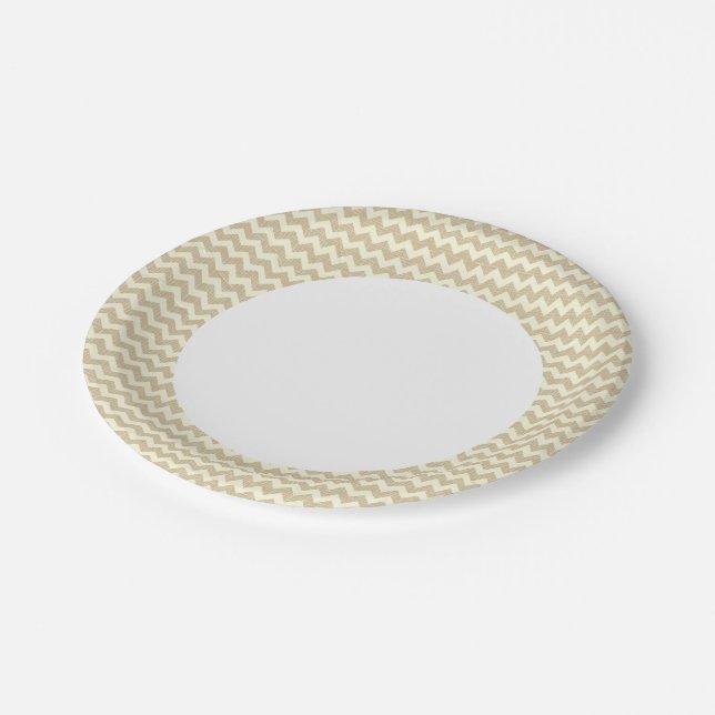 Chevron Pattern Paper Plate (Angled)