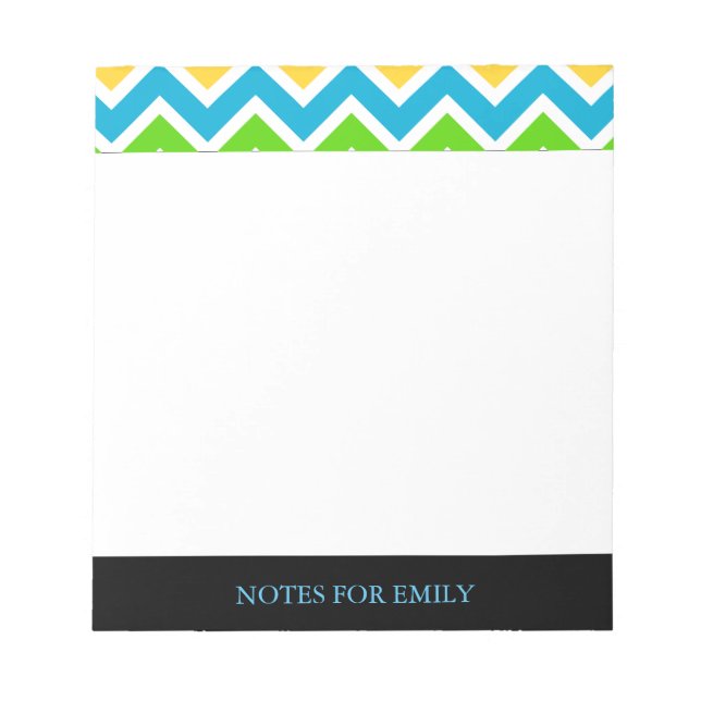 Chevron Pattern Personalised Memo Monogram Notepad (Front)