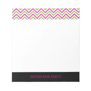 Chevron Pattern Personalised Memo Monogram Notepad
