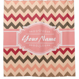 Chevron Pattern Personalised Shower Curtain #10