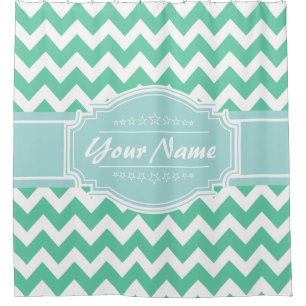 Chevron Pattern Personalised Shower Curtain #6