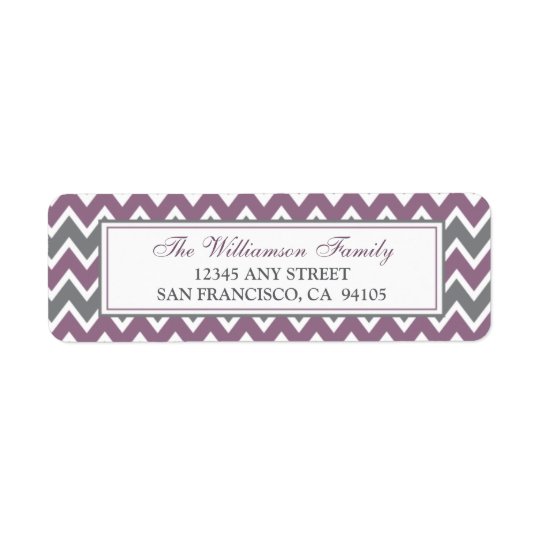 Chevron Pattern Return Address Labels (purple)