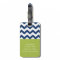 Chevron Pattern Single Monogram - Navy Lime