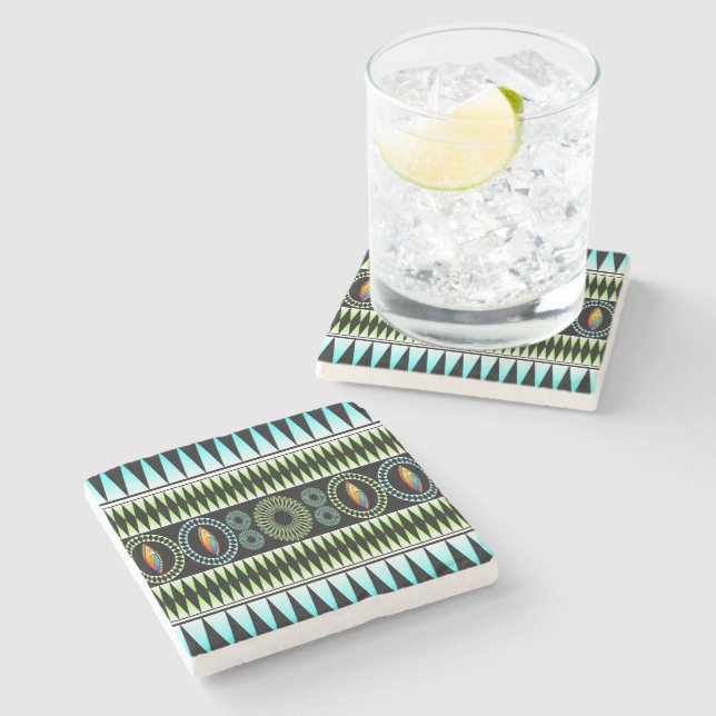 Chevron  Pattern Stone Coaster (Side)