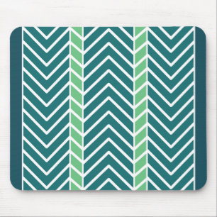 Chevron Pattern Teal Mouse Mat