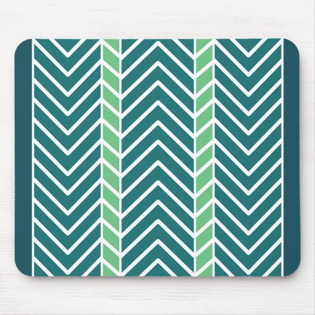 Chevron Pattern Teal Mouse Mat (Front)