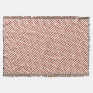 Chevron pattern warm red brown on pastel pink throw blanket