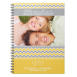 Chevron Pattern Wedding Planner Notebook (yellow)