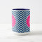 Chevron Pattern with Monogram - Navy Magenta