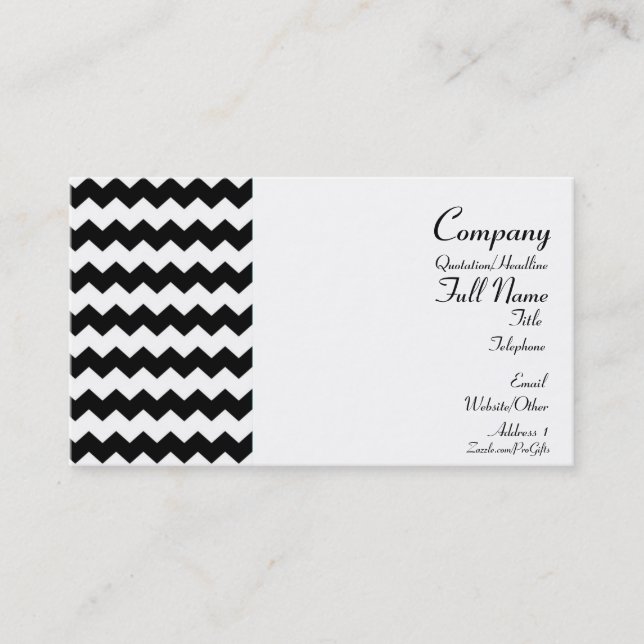 Chevron Pattern Wrapped Business Cards (Front)