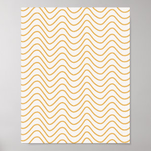 Chevron Pattern Yellow And Cream Zigzag Poster