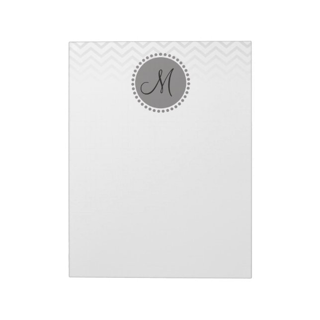 Chevron Pattern Zigzag Memo Monogram Notepad (Rotated)
