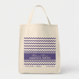 Chevron Personalised Wedding Party Tote (lilac) Bag