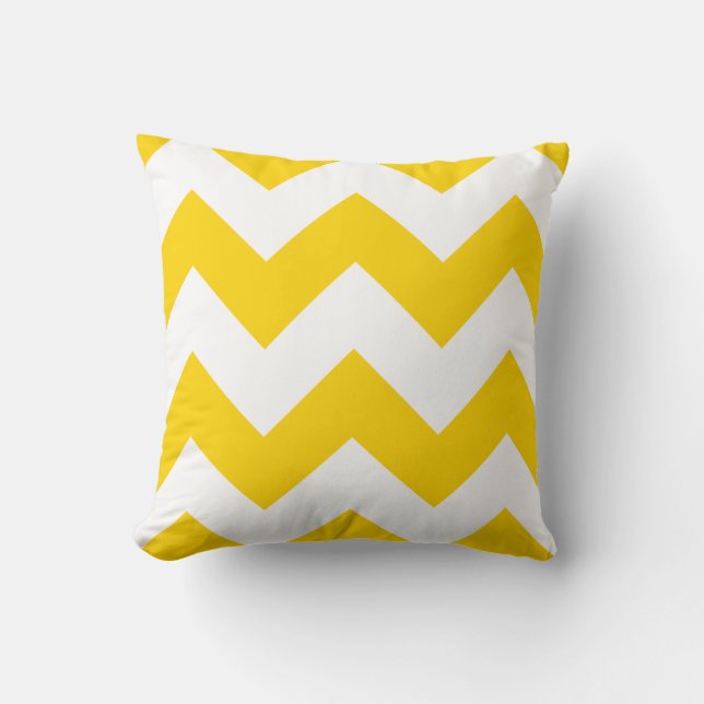 Chevron Pillow with Freesia Yellow Zigzag (Front)