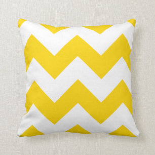 Chevron Pillow with Freesia Yellow Zigzag