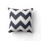 Chevron Pillow with Navy Blue Zigzag