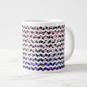 Chevron Pink and Black Dalmation Large Coffee Mug